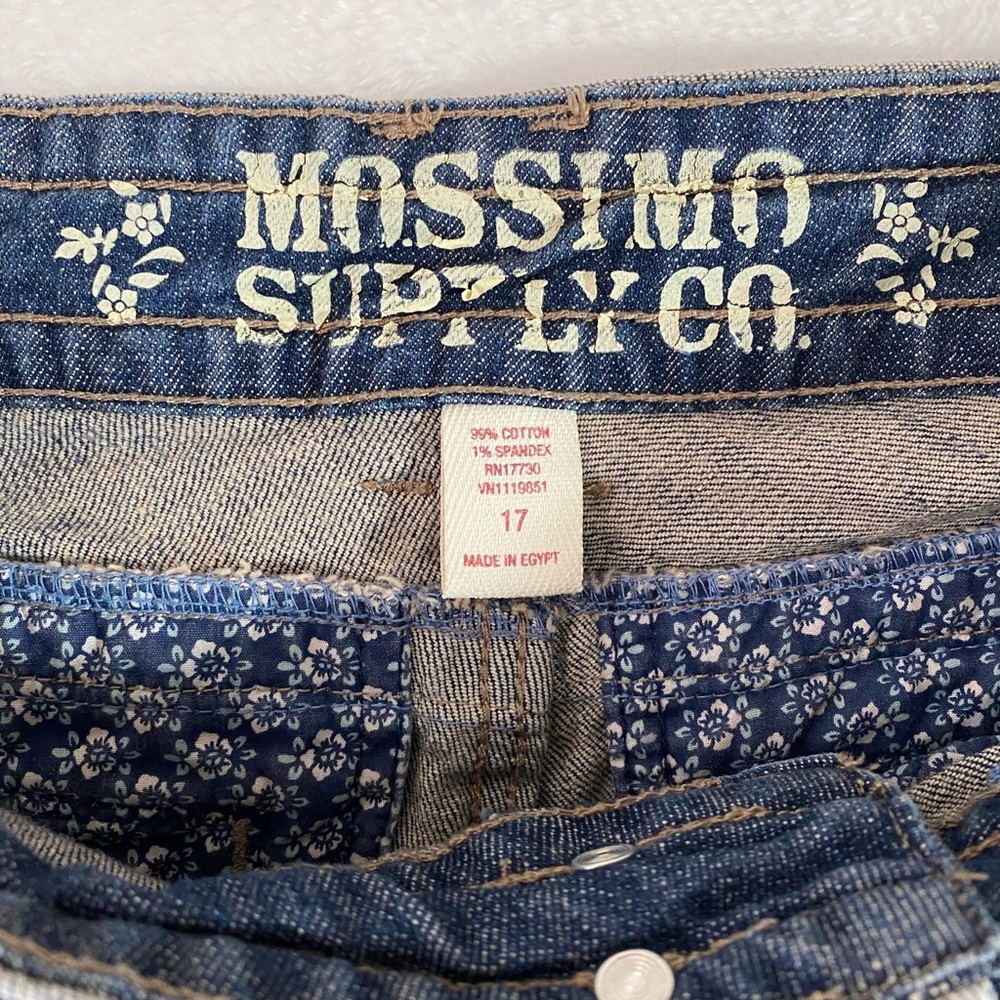 Mossimo Supply Co. Vintage Flare Wide Leg Jeans Floral Pocket Lining Size 17 - Picture 3 of 12